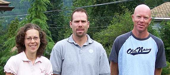 Mike (on right) with his brother and sister